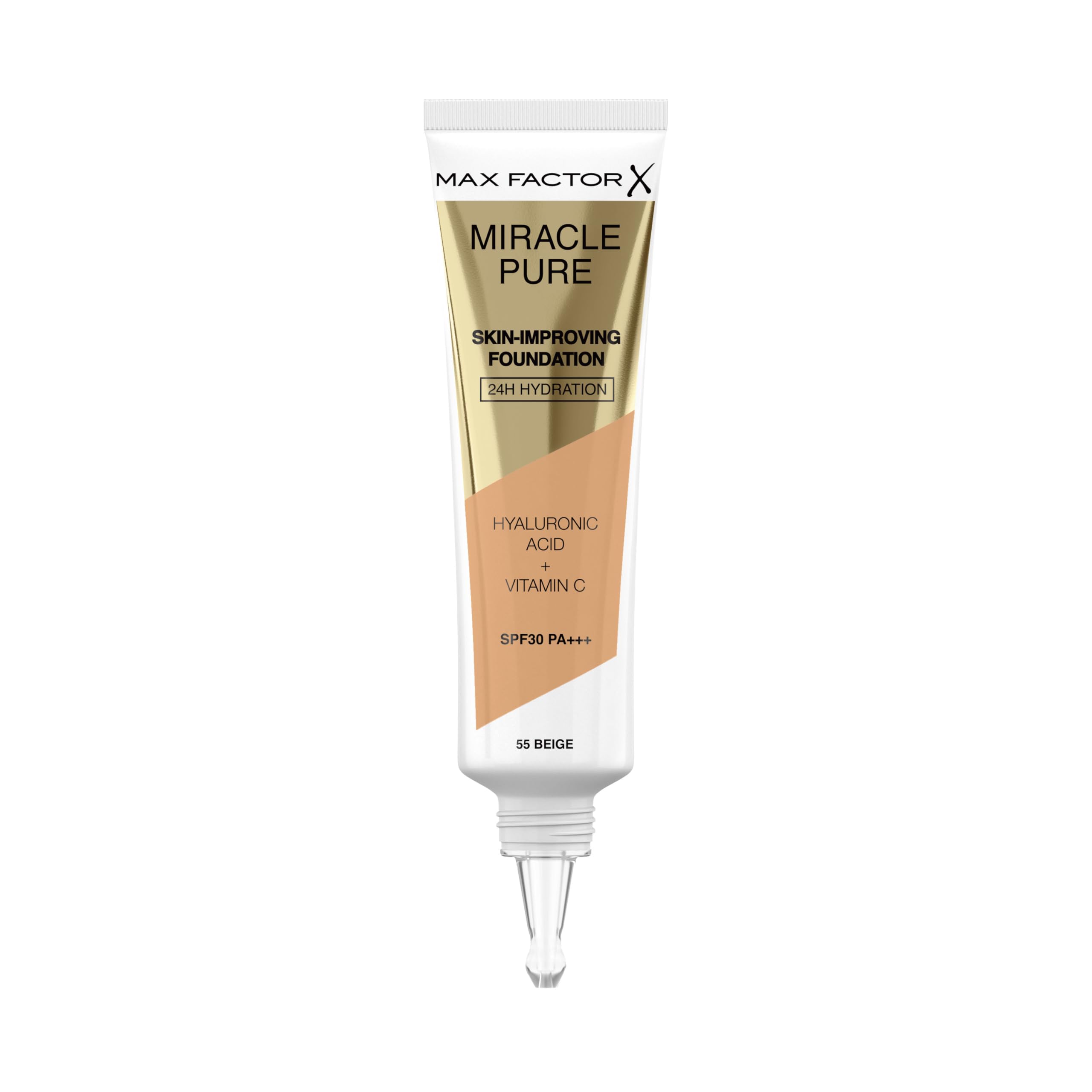 Max Factor Miracle Pure Foundation | 24Hr Hydration & SPF 30 | Beige 55