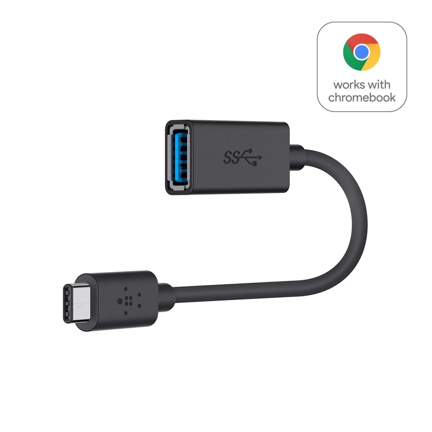 Belkin USB-C to USB-A Adapter: Fast 5Gbps File Transfers, Black