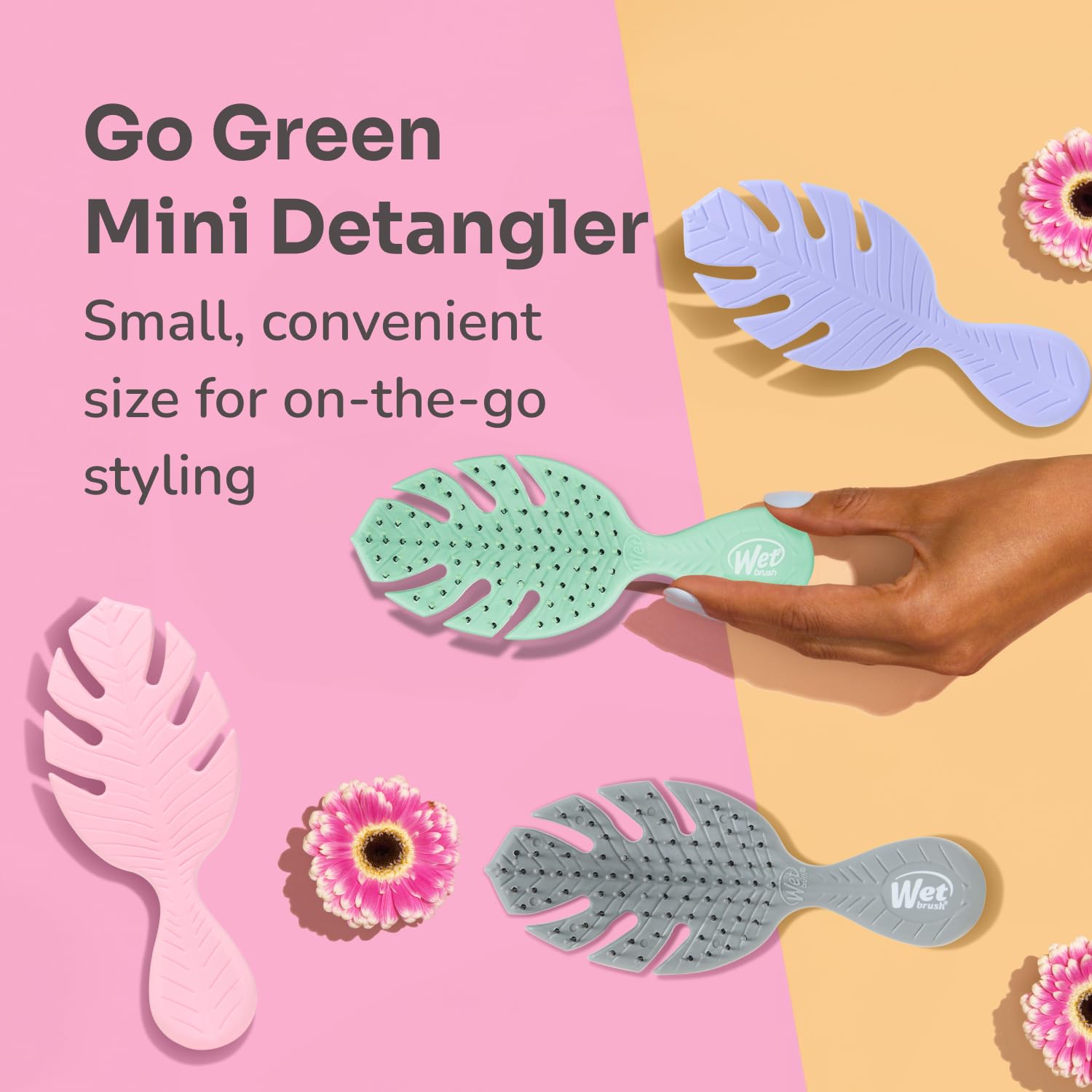 Wet Brush Go Green Mini Detangler Brush – Eco-Friendly Biodegradable Handle
