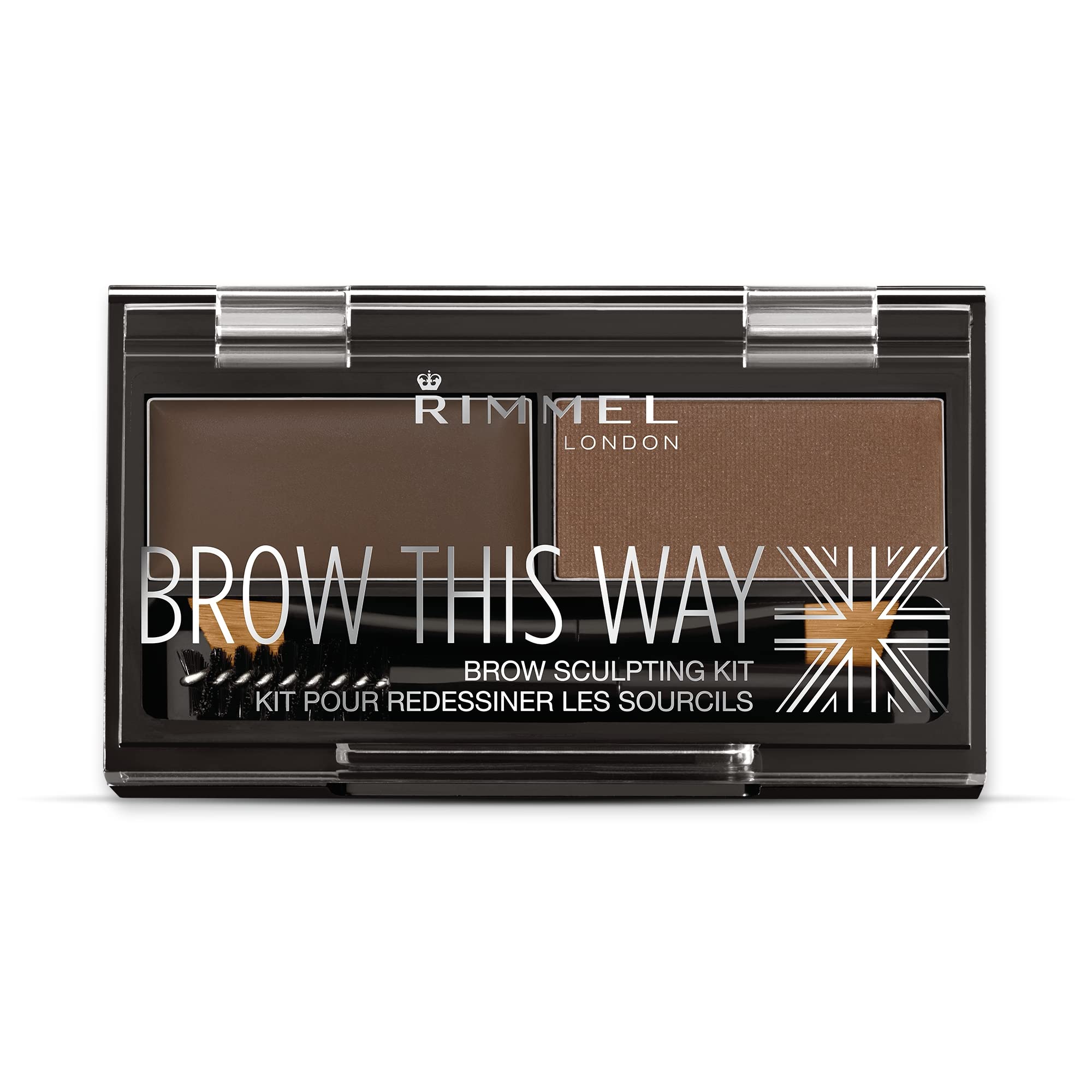 Rimmel London Brow This Way Sculpting Kit - Dark Brown Eyebrow Powder & Wax