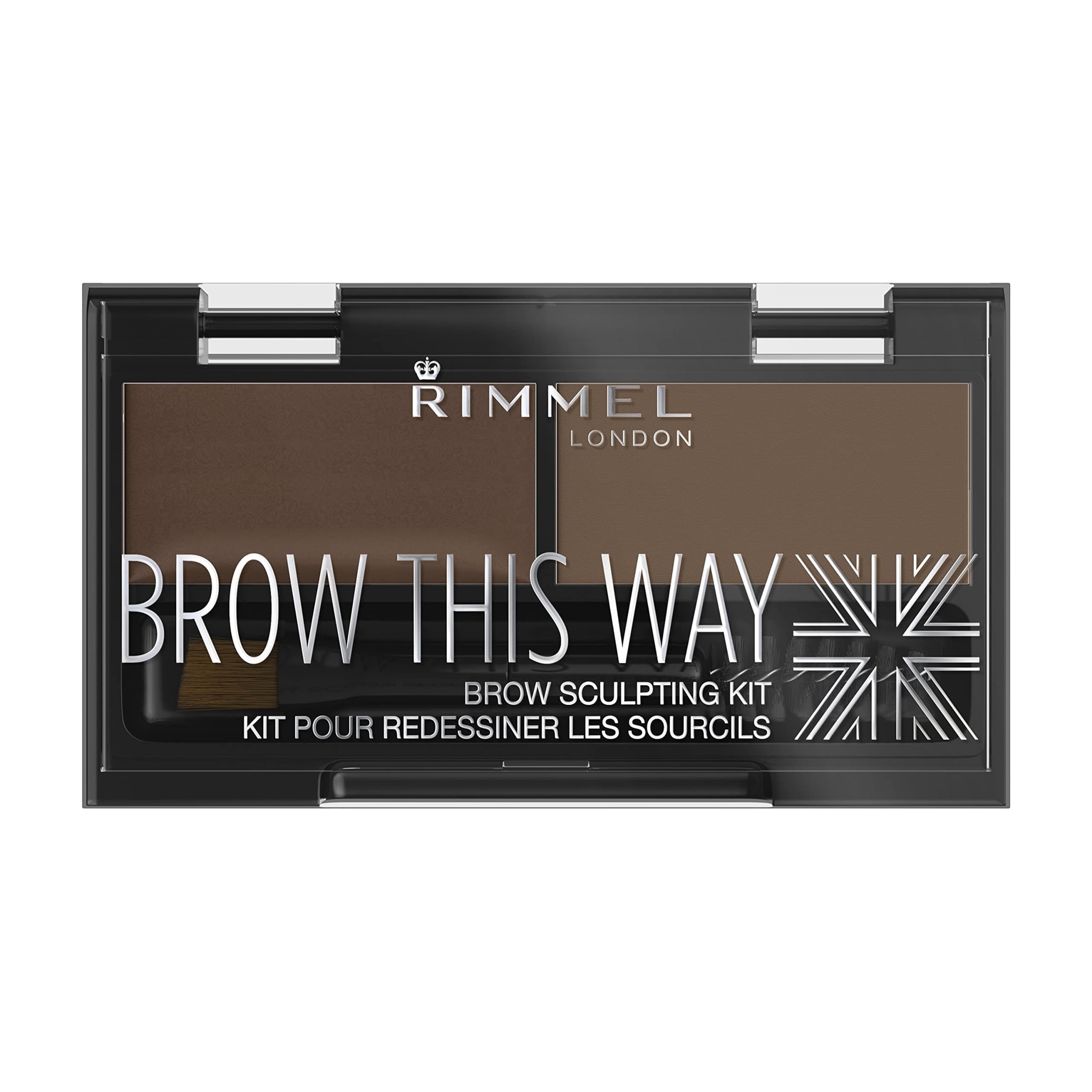 Rimmel London Brow This Way Sculpting Kit - Medium Brown Eyebrow Powder & Wax Duo