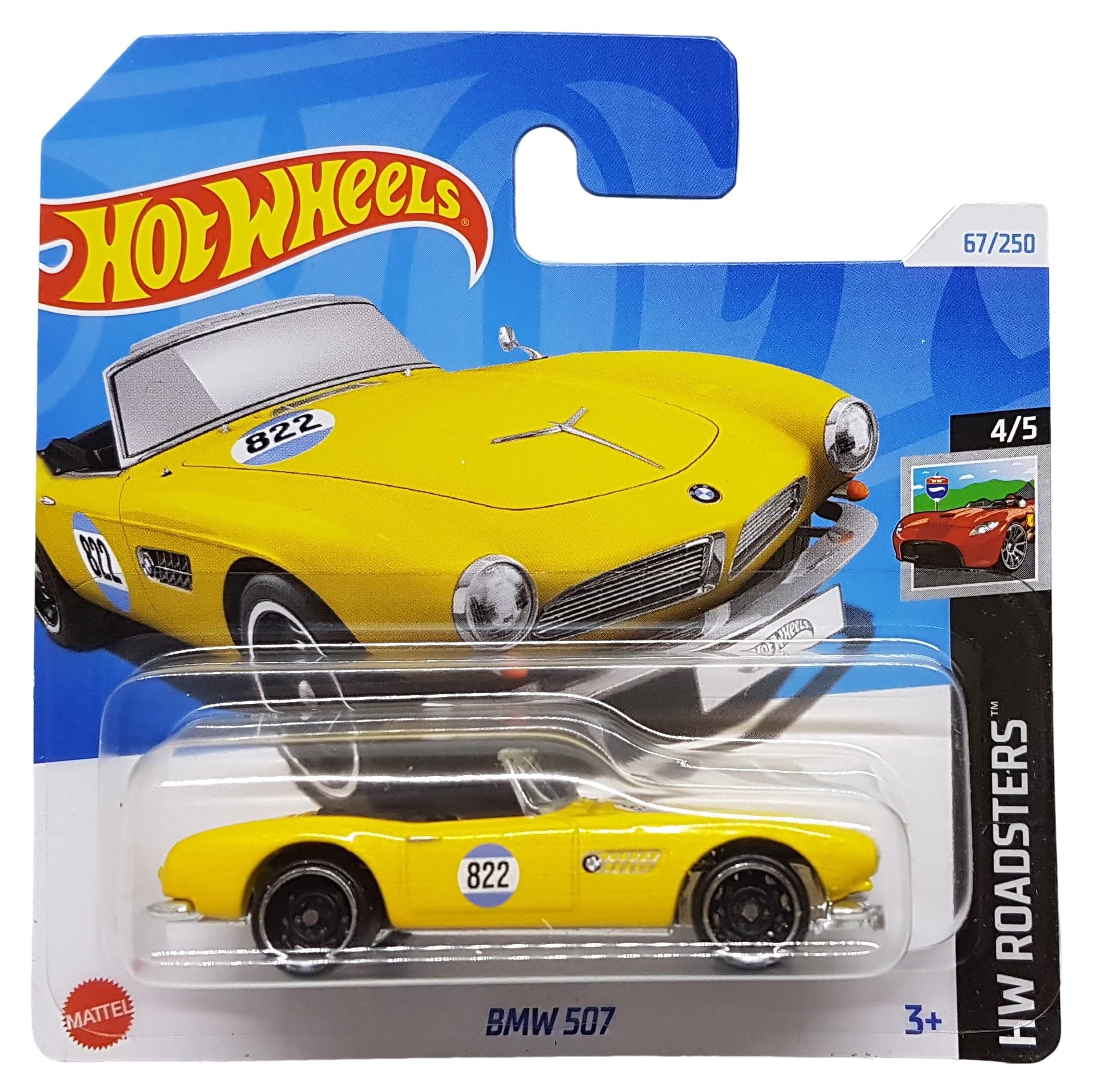 Yellow BMW 507 Roadster Toy Car - Mattel 2024