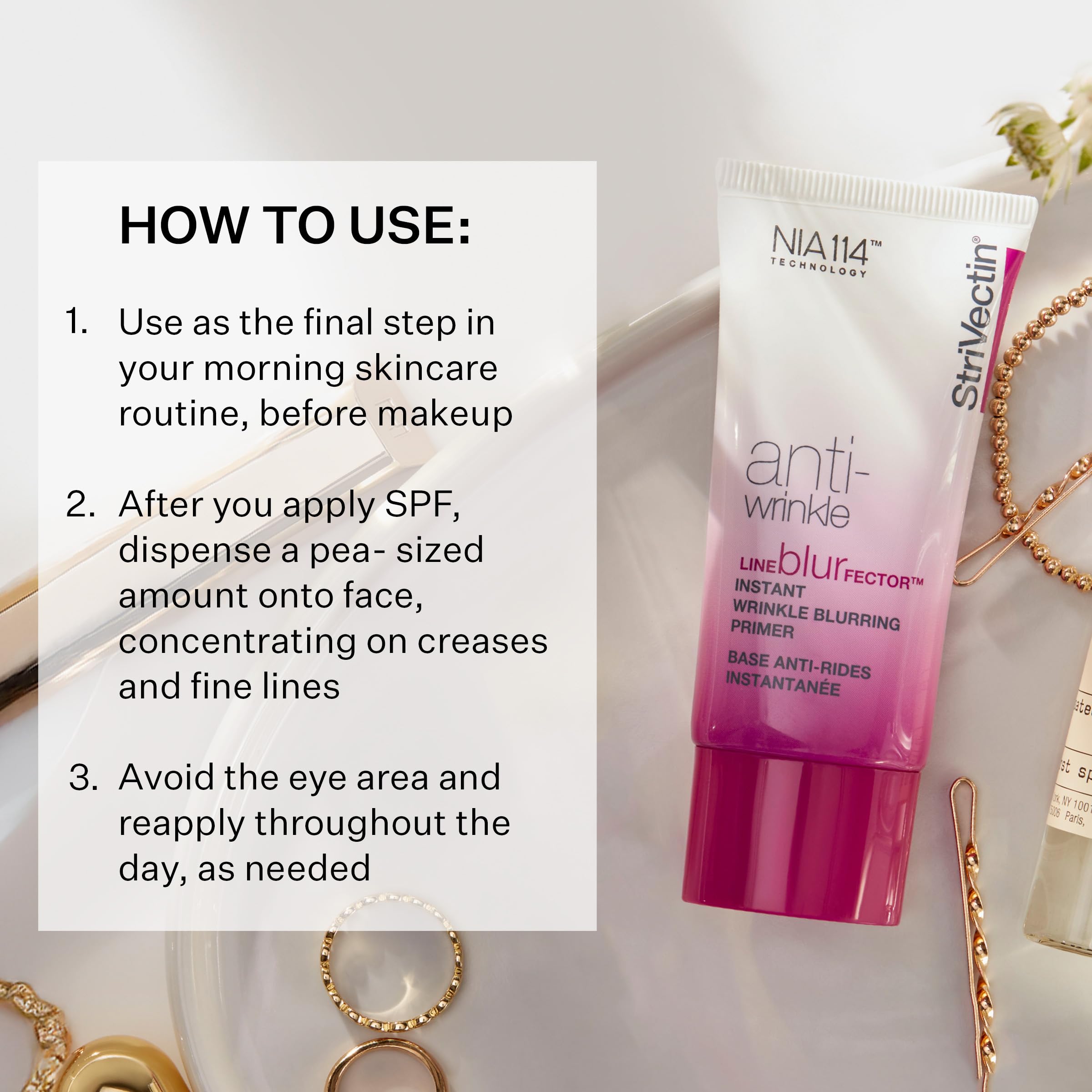 StriVectin Line BlurFector Instant Wrinkle-Blurring Primer for Smooth, Flawless Skin – 1 oz