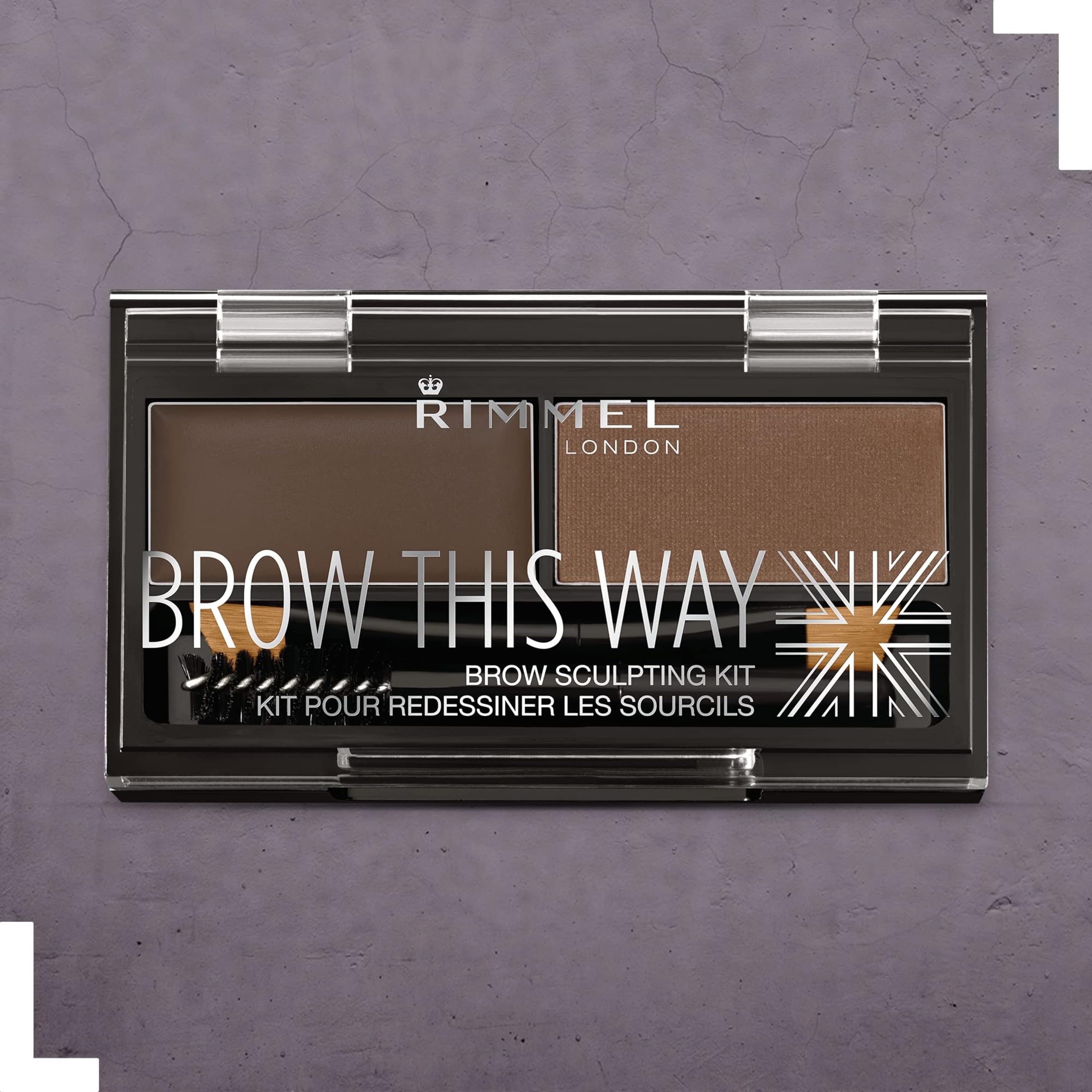 Rimmel London Brow This Way Sculpting Kit - Medium Brown Eyebrow Powder & Wax Duo