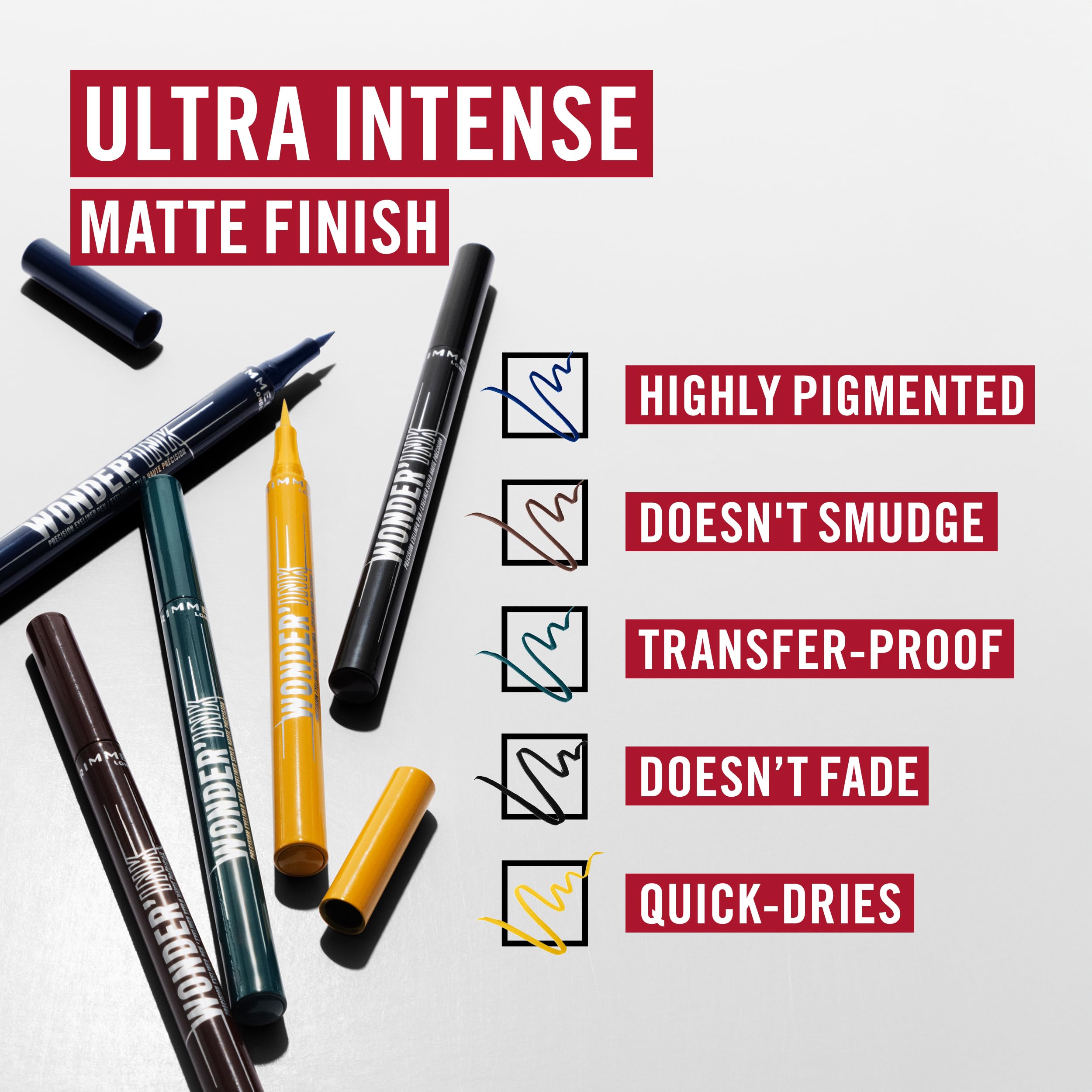 Rimmel Wonder'Ink Precision Liquid Eyeliner Pen - Spiced Chestnut, Waterproof & Smudge-Proof