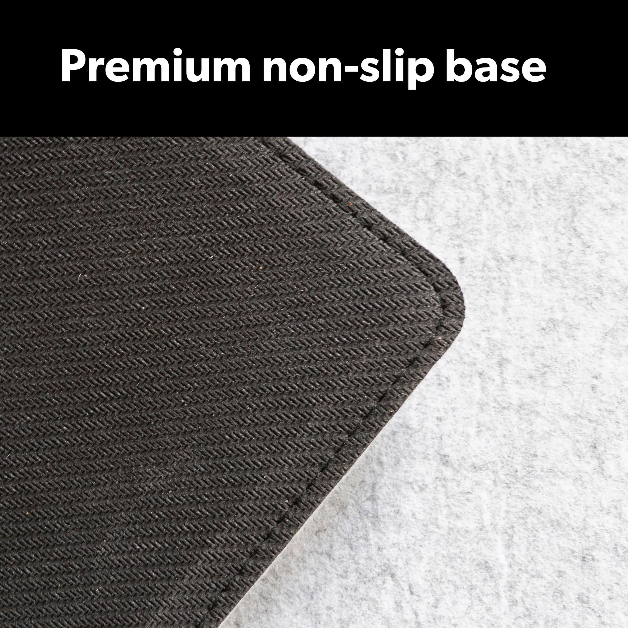 Premium Felt Desk Mat - Large Non-Slip Pad for Keyboard & Mouse (Dark Grey, 90x30cm)