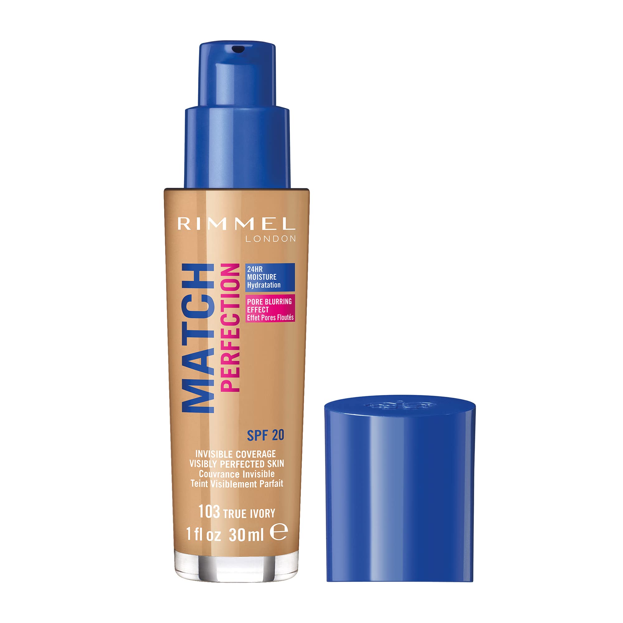 Rimmel Match Perfection Foundation 100 Ivory – Medium Coverage, 24hr Hydration