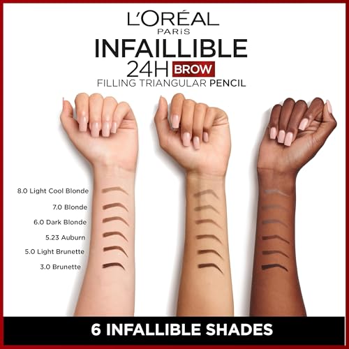 L'Oréal Paris Infallible Brow Pencil – 5.0 Light Brunette – 24H Wear & Spoolie