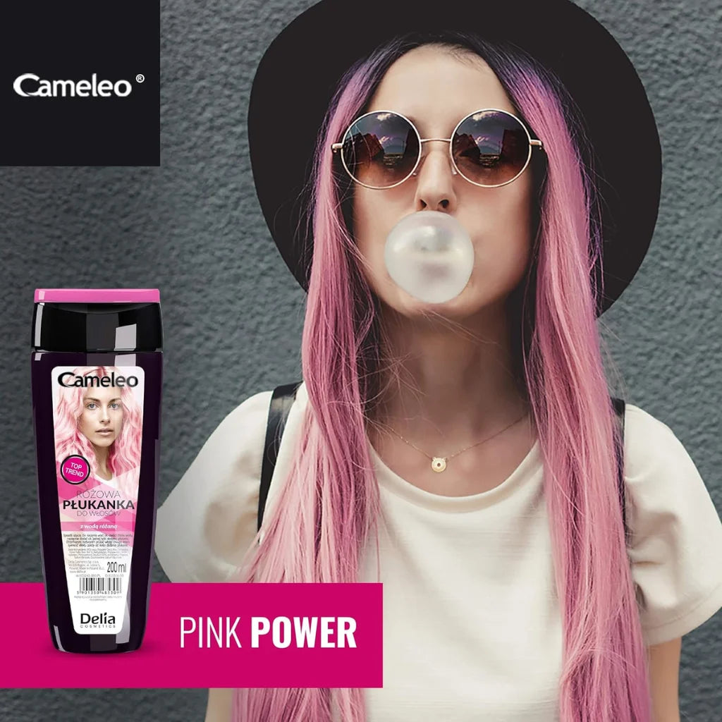 Cameleo Pink Hair Toner with Rose Water 200ml – No Yellow Shades, Semi‑Permanent