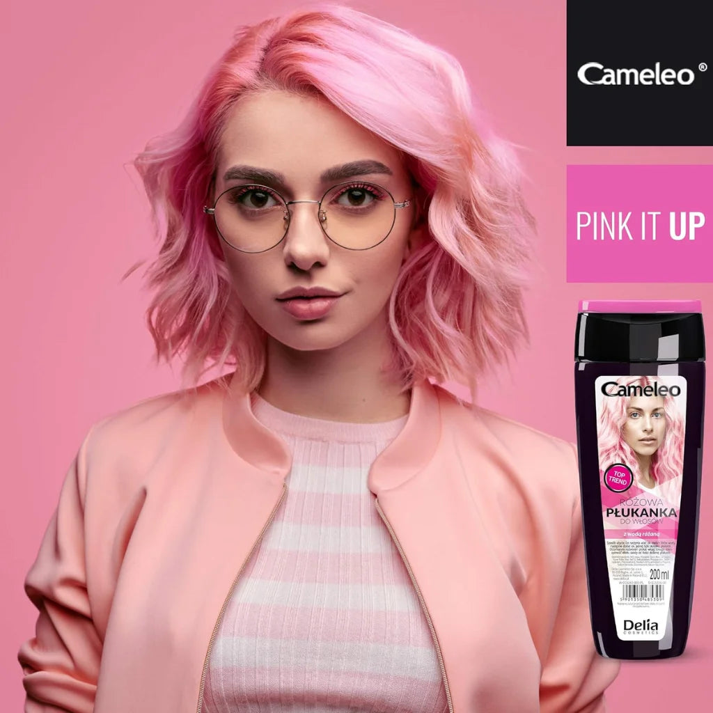 Cameleo Pink Hair Toner with Rose Water 200ml – No Yellow Shades, Semi‑Permanent