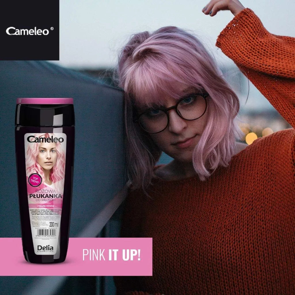 Cameleo Pink Hair Toner with Rose Water 200ml – No Yellow Shades, Semi‑Permanent