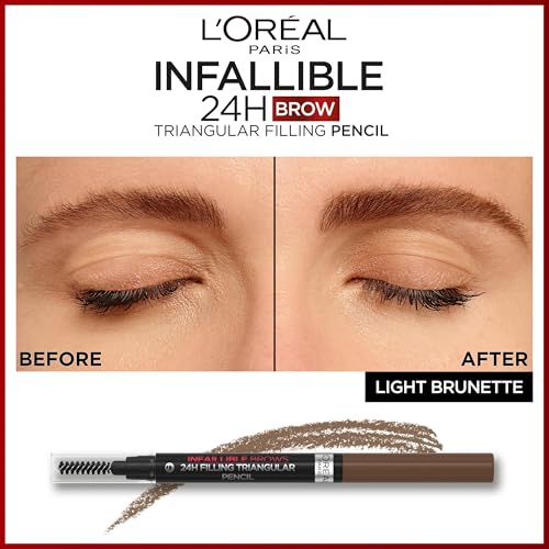 L'Oréal Paris Infallible Brow Pencil – 5.0 Light Brunette – 24H Wear & Spoolie