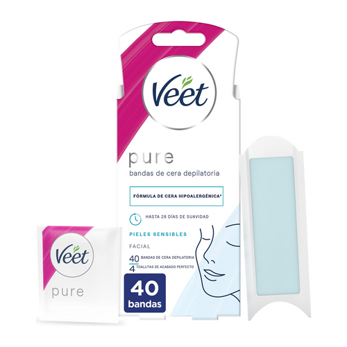 Veet Easy Gelwax Facial Bands Depilatory Wax X40
