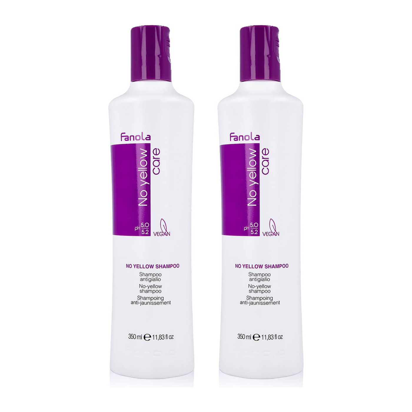 Fanola No Yellow Shampoo 350ml (2 Pack) - Tone & Brighten Blonde Hair