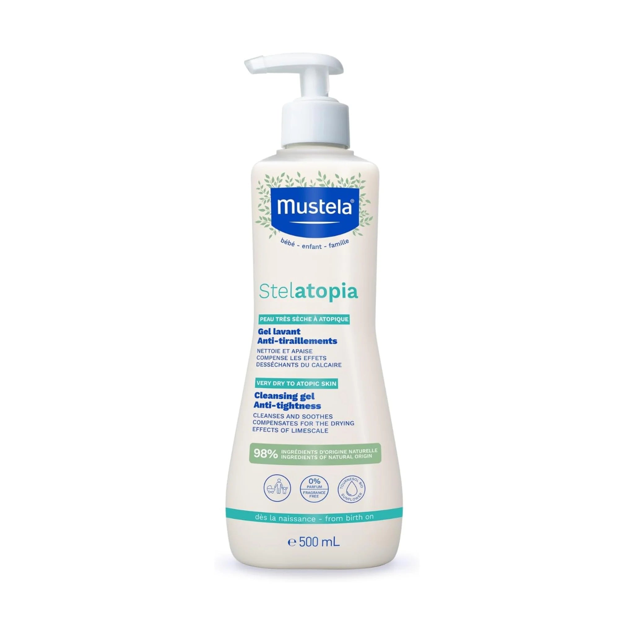 Mustela Gentle Cleansing Gel 500ml – Baby Body Wash for Atopic Skin