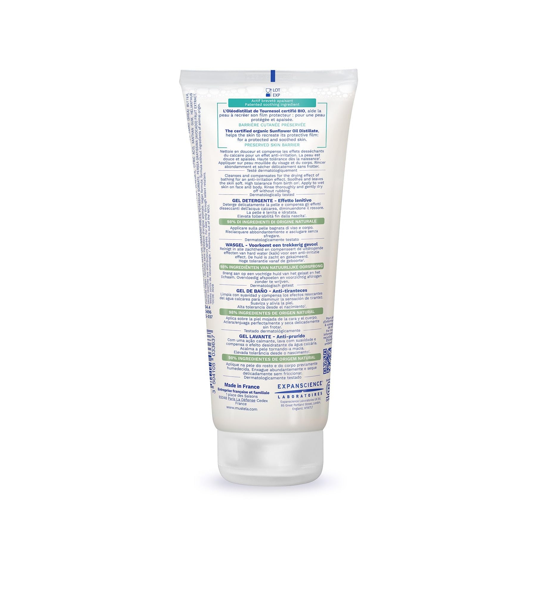 Mustela Stelatopia Cleansing Gel: Soothes & Softens Dry, Sensitive Skin