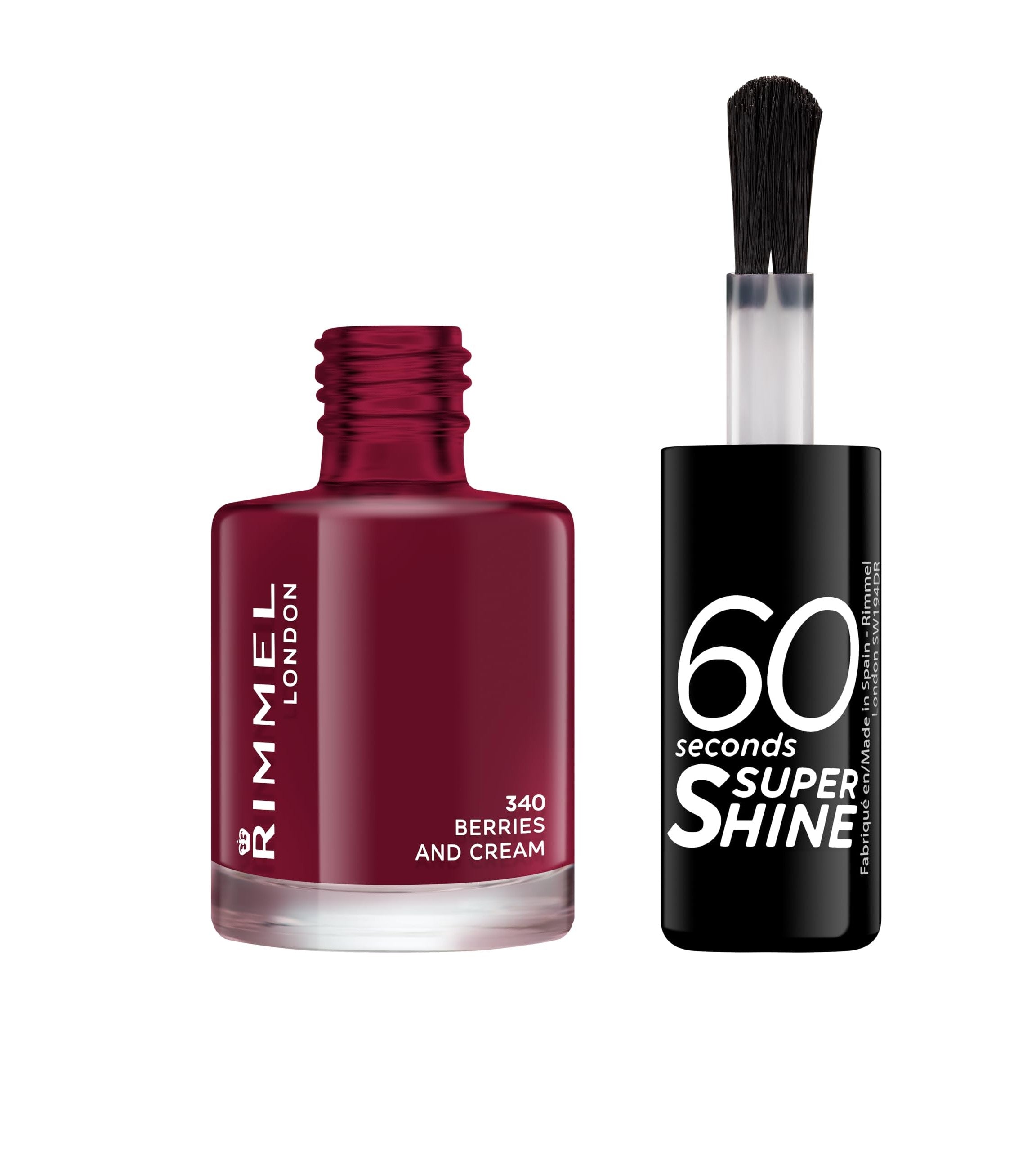 Rimmel 60 Seconds Super Shine Nail Polish - Berries & Cream | Fast Dry, Chip Resistant