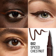 Rimmel Wonder'Ink Precision Liquid Eyeliner Pen – Waterproof Matte Finish, Spiced Chestnut
