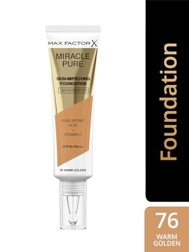 Max Factor Miracle Pure Foundation | Hydrating & Skin-Improving | Warm Golden