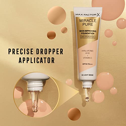 Max Factor Miracle Pure Foundation | Hydrating & Skin-Improving | Warm Golden