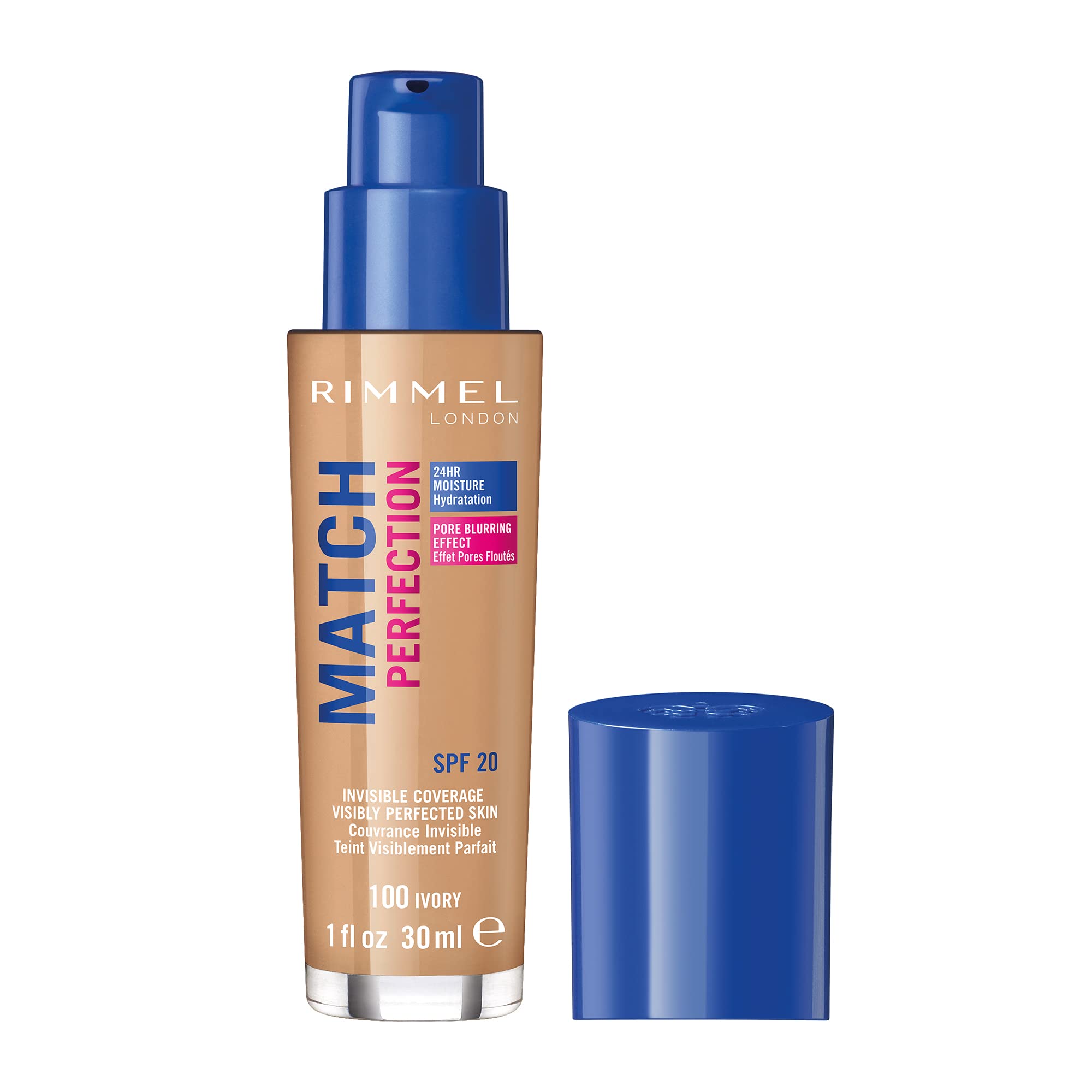 Rimmel Match Perfection Foundation 100 Ivory – Medium Coverage, 24hr Hydration