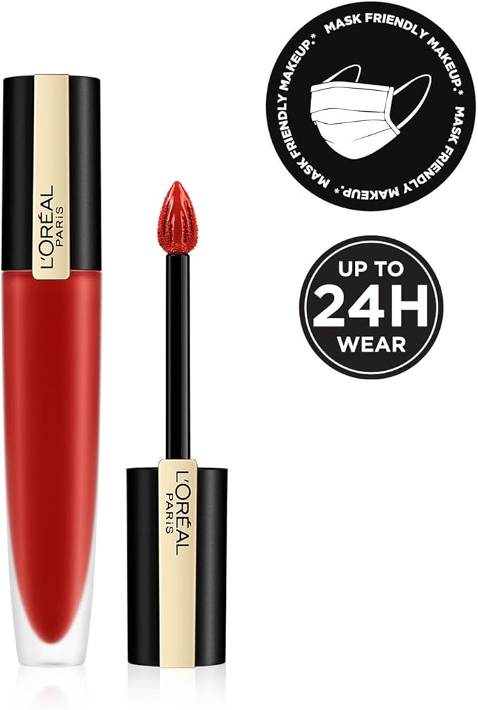 L'Oréal Rouge Signature Matte Lipstick – Lightweight 24H Longwear Colour