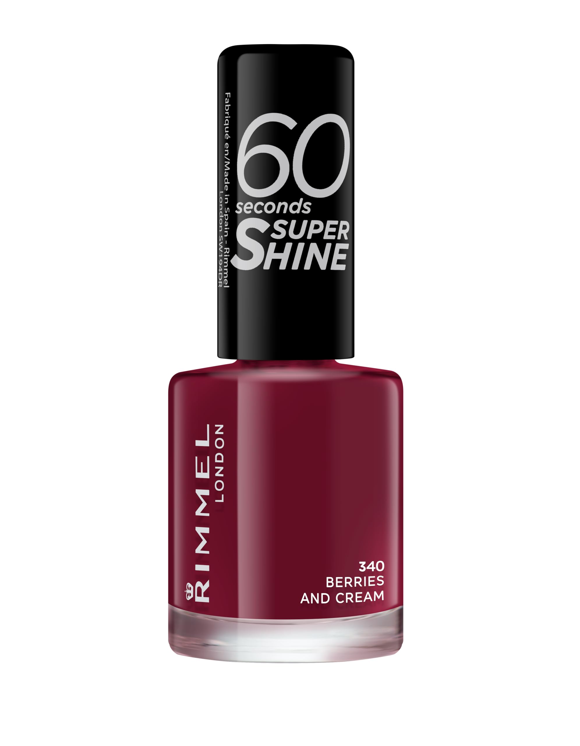 Rimmel 60 Seconds Super Shine Nail Polish - Berries & Cream | Fast Dry, Chip Resistant