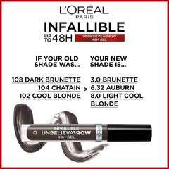 L'Oreal Paris UnbelievaBrow Long-Lasting Waterproof Eyebrow Gel - Cool Blonde 102