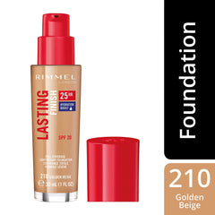 Rimmel London Lasting Finish 25Hr Foundation | Full Coverage, Natural Finish, Golden Beige
