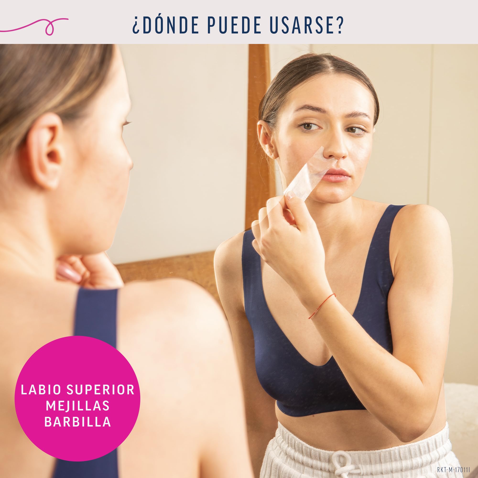 Veet Pure Cold Wax Strips for Sensitive Skin - Gentle Facial Hair Removal (20 Strips)