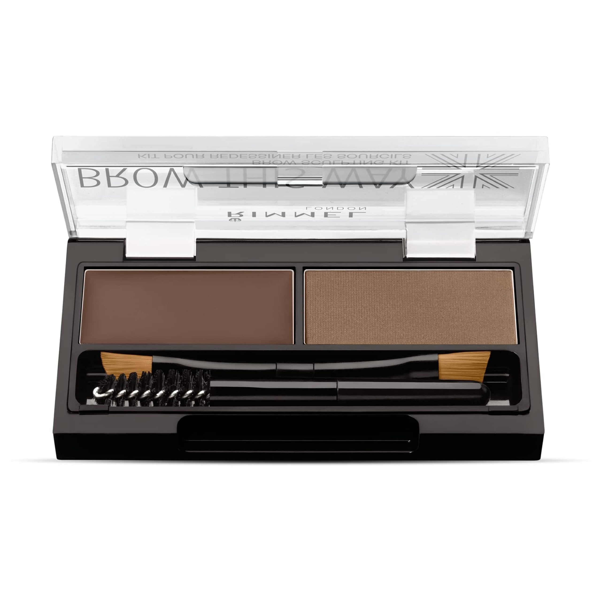 Rimmel London Brow This Way Sculpting Kit - Medium Brown Eyebrow Powder & Wax Duo