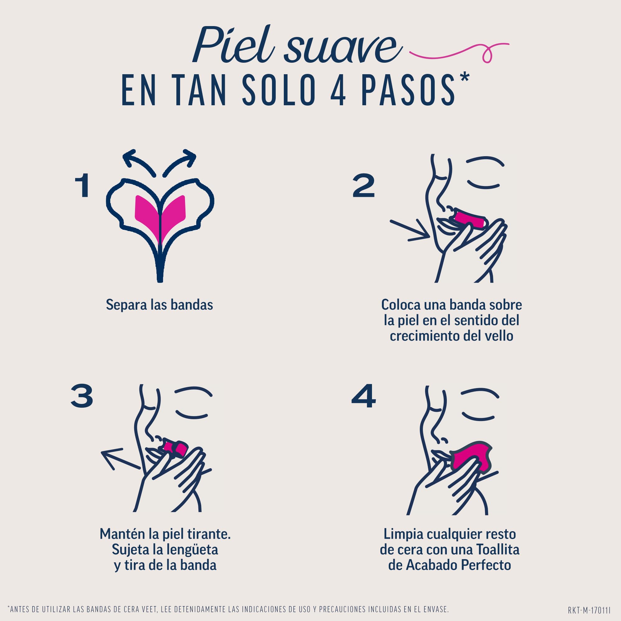 Veet Pure Cold Wax Strips for Sensitive Skin - Gentle Facial Hair Removal (20 Strips)