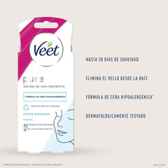 Veet Easy Gelwax Facial Bands Depilatory Wax X40