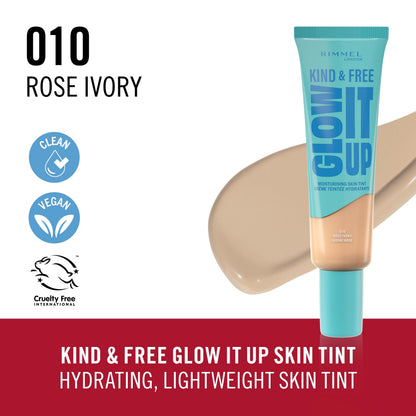 Rimmel Kind & Free Glow It Up Skin Tint SPF 20 – Rose Ivory 30ml