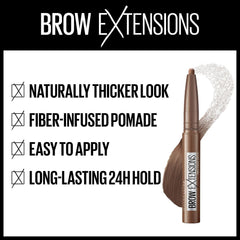 Maybelline Eyebrow Pomade Crayon – Fibre Filler for Naturally Thicker Brows