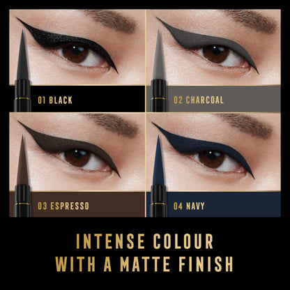 Max Factor Masterpiece Matte Liquid Eyeliner - Bold Black Precision, 12-Hour Wear