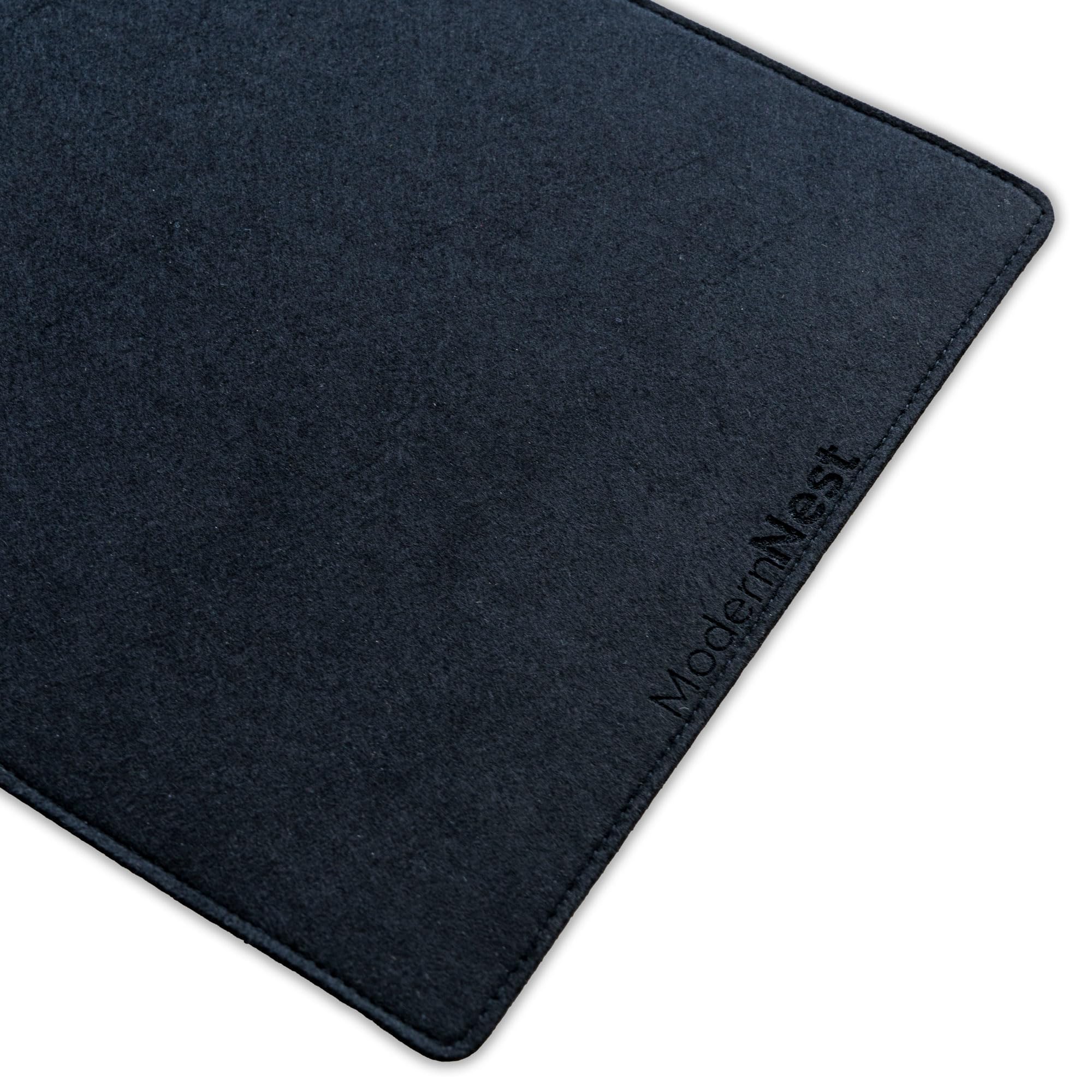 Modern Felt Desk Mat - Large Black Protector Pad for Keyboard & Mouse