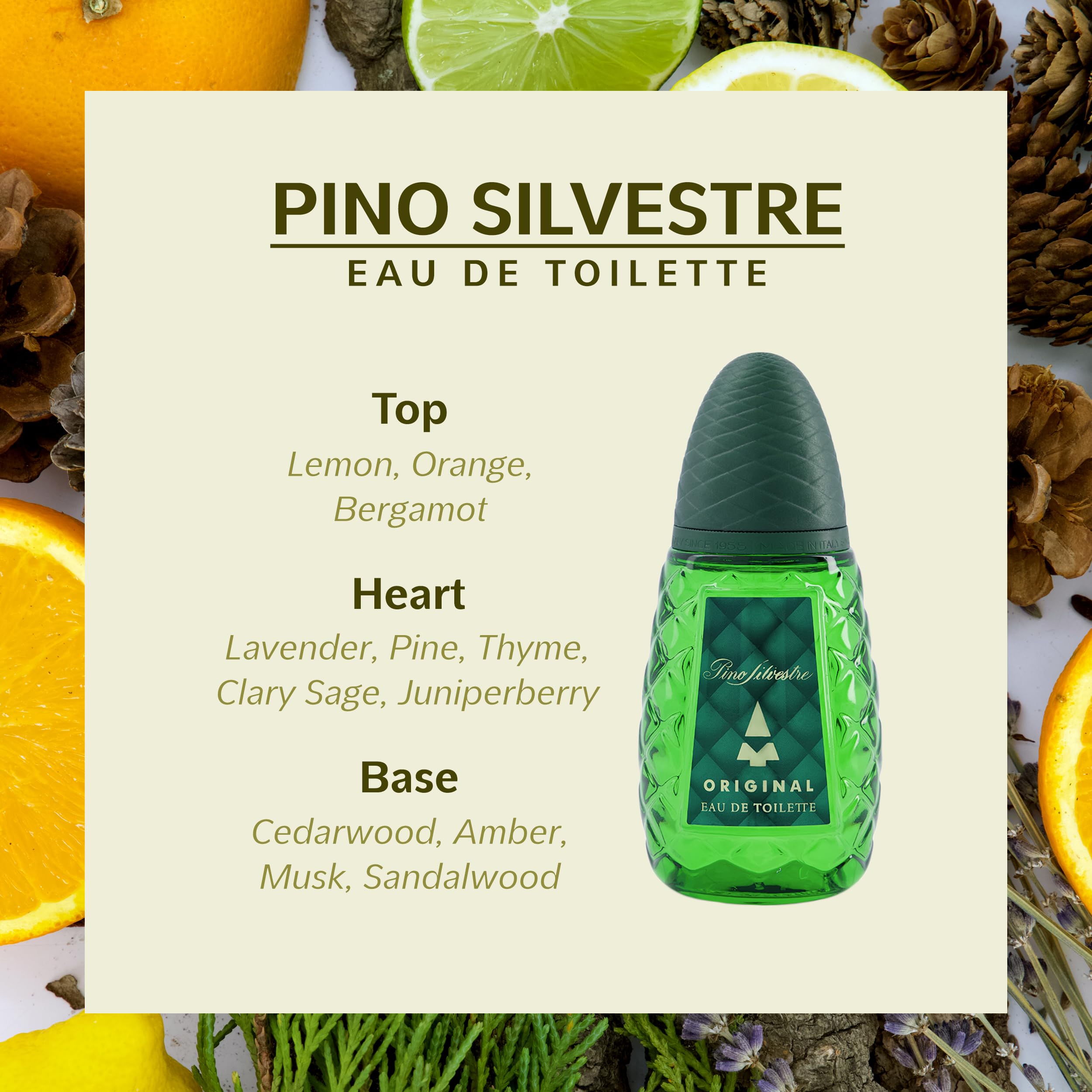 Pino Silvestre Original Eau De Toilette Spray - Fresh Italian Nature Fragrance 125ml
