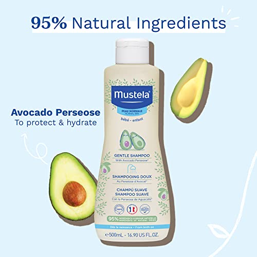 Mustela Gentle Baby Shampoo 500ml – Tear-Free Daily Hair Wash Avocado