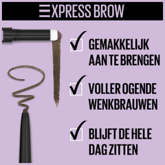 Maybelline Brow Ultra Slim Pencil - 05 Black Brown for Natural Hair-Like Strokes