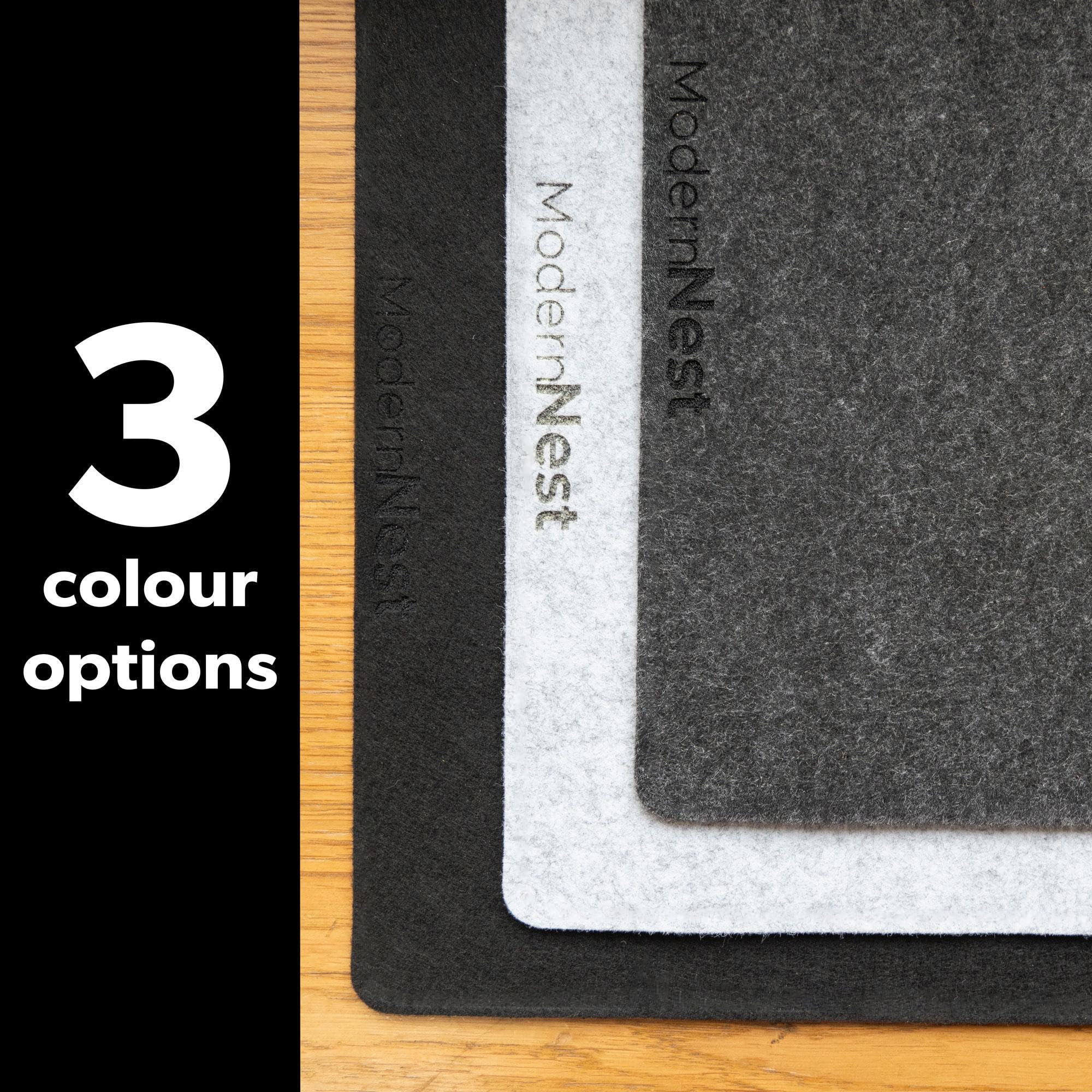 Large Felt Desk Mat - Non-Slip & Water Resistant Workspace Protector (Light Grey, 90x30cm)