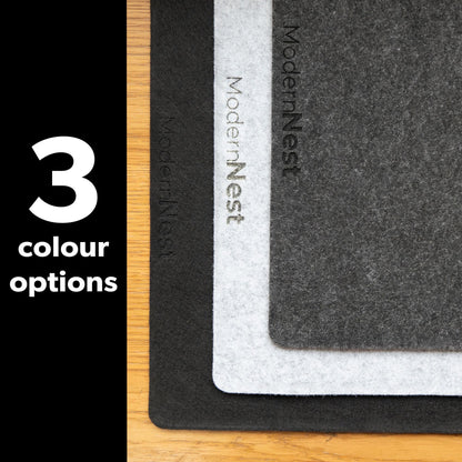 Large Felt Desk Mat - Non-Slip & Water Resistant Workspace Protector (Light Grey, 90x30cm)