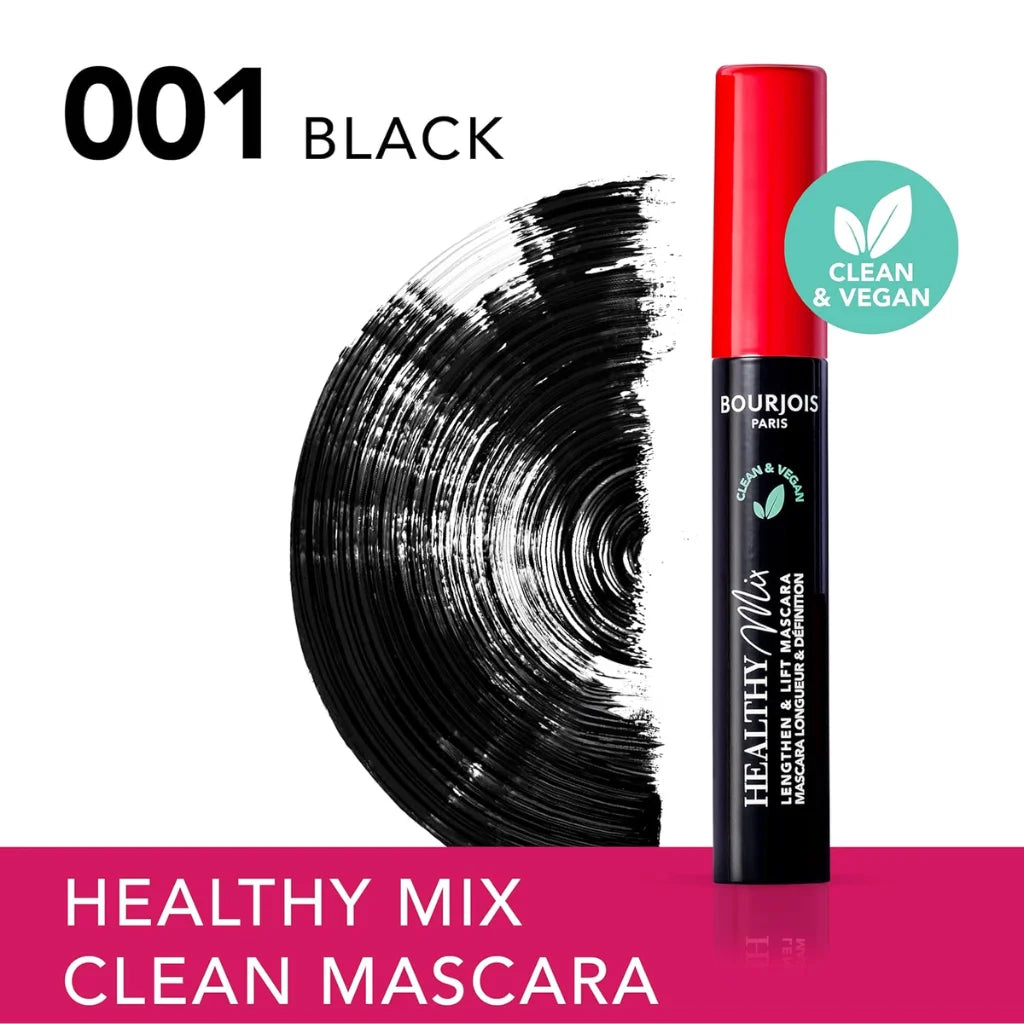 Bourjois Healthy Mix Clean & Vegan Mascara 001 Ultra Black 7 ml – Nourishing Length