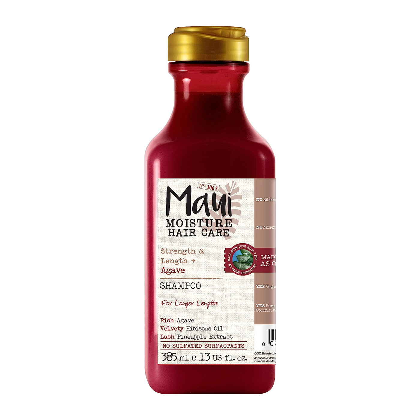 Maui Moisture Vegan Agave Aloe Vera Shampoo for Damaged Hair and for Chemically Treated...