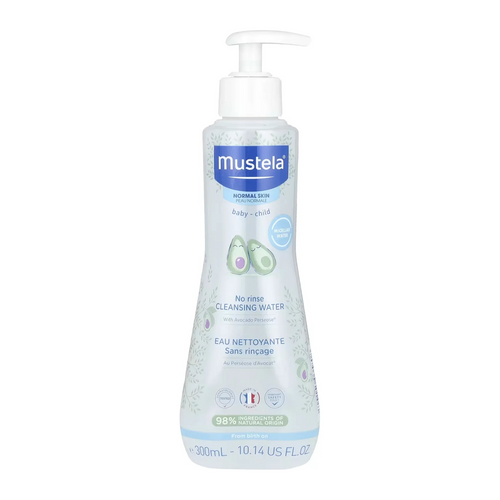 Mustela No-Rinse Cleansing Water with Organic Avocado - Gentle & Soothing for Baby's Skin, 300ml