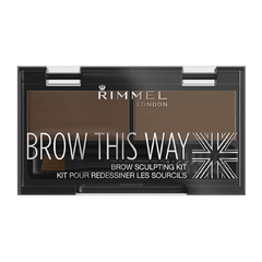Rimmel London Brow This Way Sculpting Kit - Medium Brown Eyebrow Powder & Wax Duo