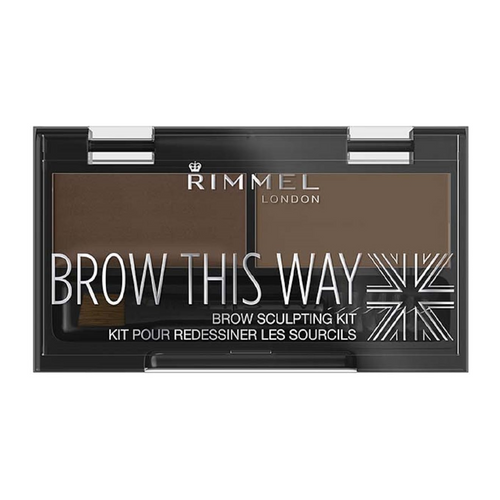 Rimmel London Brow This Way Sculpting Kit - Medium Brown Eyebrow Powder & Wax Duo