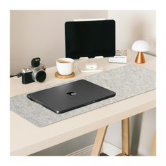 Large Felt Desk Mat - Non-Slip, Water-Resistant Pad for Keyboard & Mouse (Light Grey, 90x40cm)