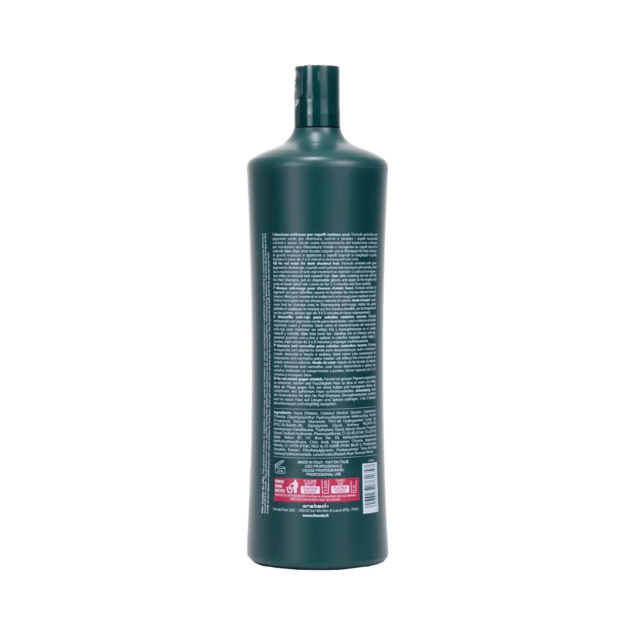 Fanola No Red Mask 1000ml – Anti-Red Toning Care for Dark-Coloured Hair