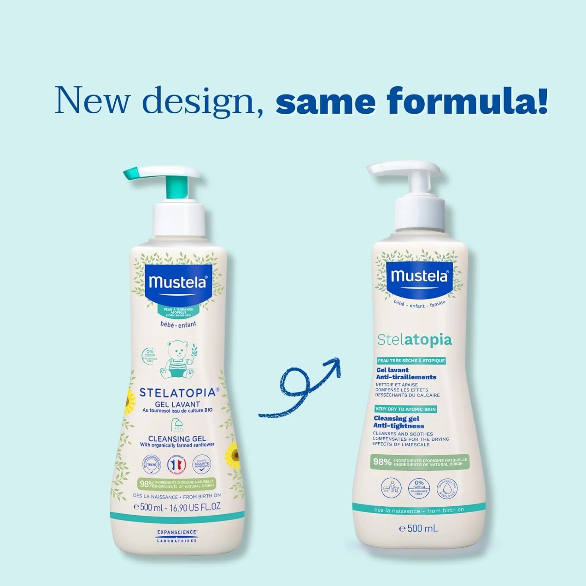 Mustela Gentle Cleansing Gel 500ml – Baby Body Wash for Atopic Skin